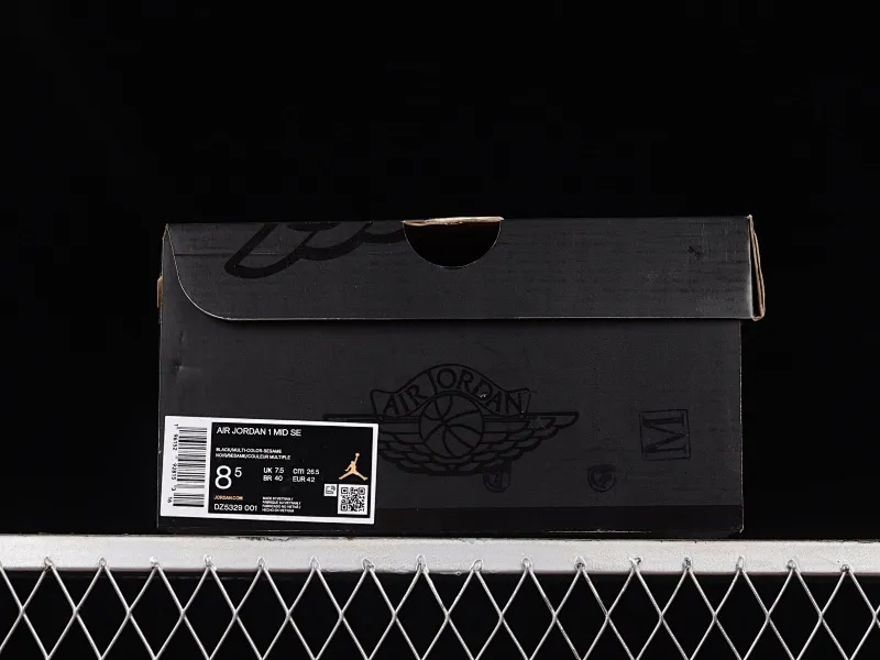 All categories Air Jordan Jordan series basketball shoes Air Jordan 1 Mid G version pure original Air Jordan 1 Mid "Tartan Swoosh" AJ1 Joe 1 plaid skirt black brown red Zhongbang basketball shoes DZ5329-001